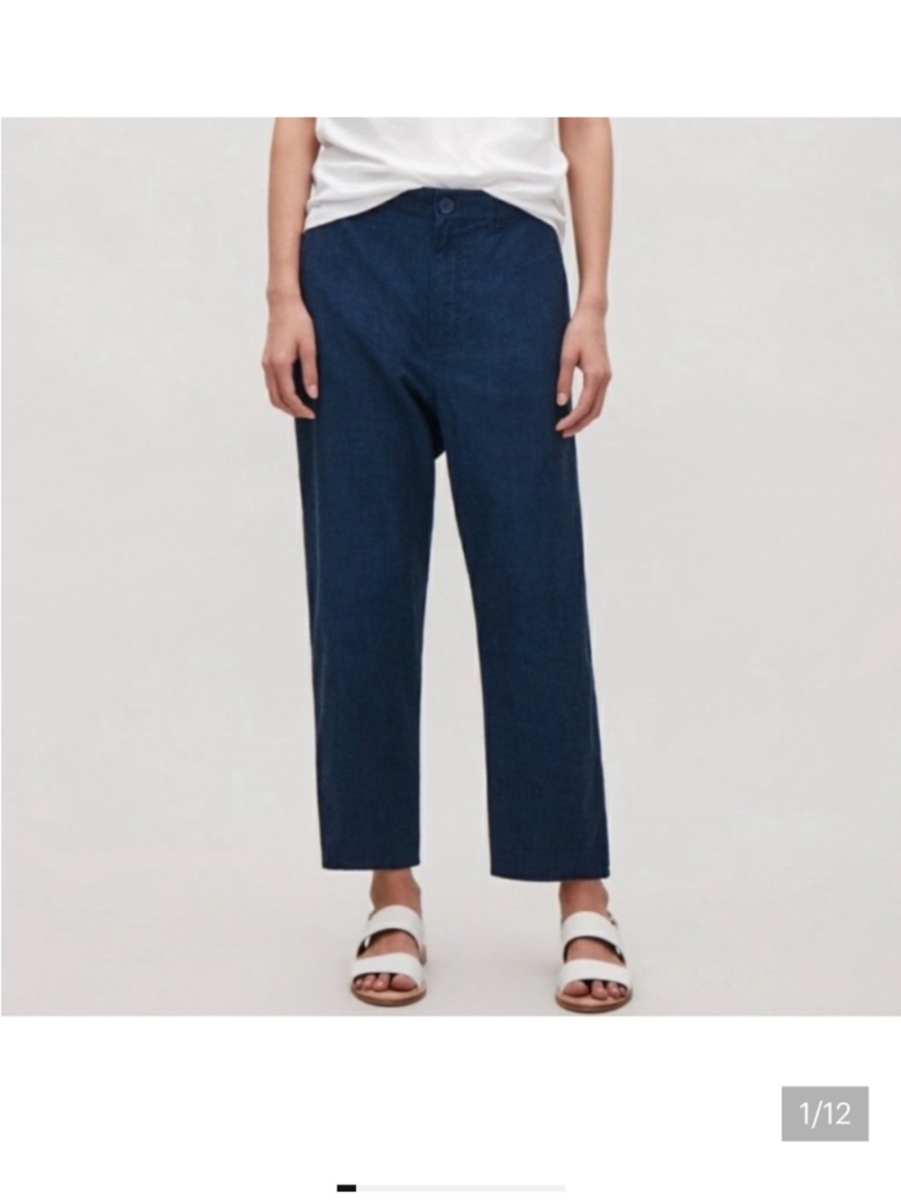 COS Lightweight Chambray Pants, size 2